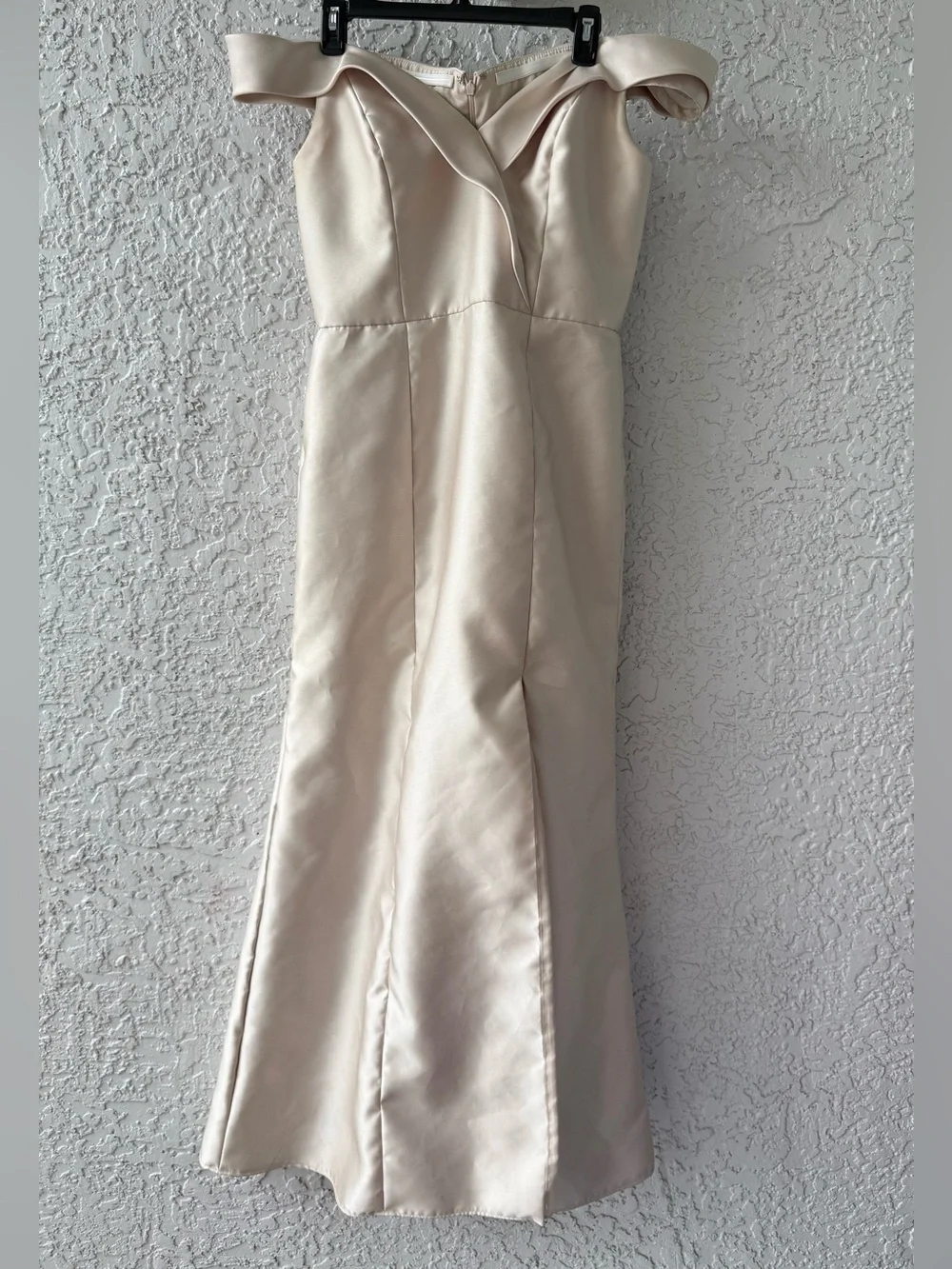 Alfred Sung Off-The-Shoulder Satin Maxi dress size 12 formal wedding - Picture 2 of 9